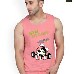 SLOWLORIS Pack Of 2 Typography Printed Sleeveless Bio Washed Combed Cotton Gym Vests-picture-32