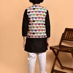 PRINTCULTR Boys Ethnic Motifs Printed Regular Kurta with Pyjamas image 4