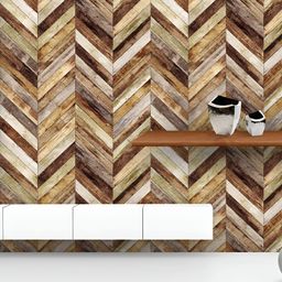ArtzFolio Printed UV-Resistant Anti-Bacterial Chevron Old Pattern Peel & Stick Wallpaper-image-42