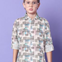 MashUp Boys Classic Opaque Printed Casual Shirt-image-107