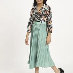 ZWERLON Floral Print A-Line Midi Dress-9