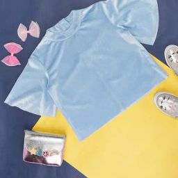 Pantaloons Junior Powder Blue Cotton Regular Fit Top-image-52