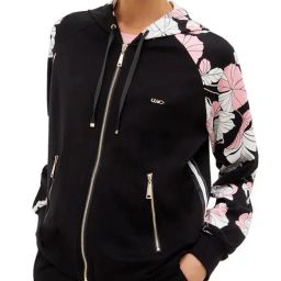 Liu Jo Flower Dragee & Nero Floral Print Regular Fit Hoodie-image-94