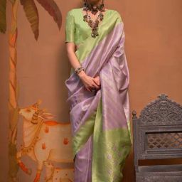 Saree Mall Lilac Woven Sarees With Unstitched Blouse-picture-16