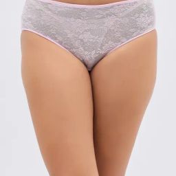 Clovia Pink Lace Floral Panties-image-72
