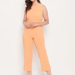 Madame Orange Polyester Solid Jump Suits-picture-47