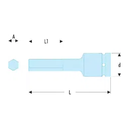 FACOM 3/4 inch Impact Hexagonal Bit Socket 19 mm, NKHM.19 image 2