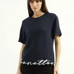 United Colors Of Benetton Blue Regular Fit T-Shirt-picture-0