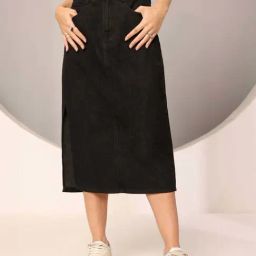 Dolce Crudo Black Straight Fit Skirt-picture-15