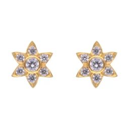 C. Krishniah Chetty Group Gold Stellar Radiance CZ Earrings-33
