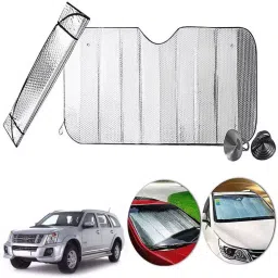 Auto Pearl F162 Dashboard Sun Shade Cover with Suction Cup for Isuzu MU-7 (Silver)-13