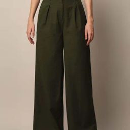 Only Green Cotton Solid Trousers-image-27