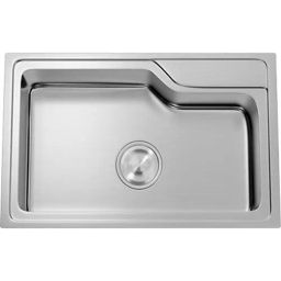 Hekken Single Bowl Kitchen Sink Cub-Ax-Eco Series 23x17x8 inch High Glass Finish Stainless Steel, hék-Cub-Ax-5843-image-65