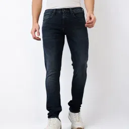 Spykar Black Cotton Slim Solid Jeans-image-13