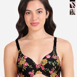 shyaway Pack Of 3 Floral Medium Lightly Padded T-shirt Bras With All Day Comfort-image-36