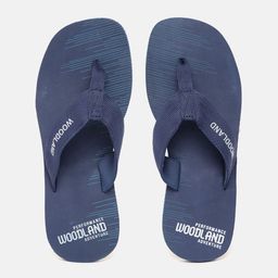 Woodland Men Navy Blue Brand Logo Print Thong Flip-Flops-picture-51