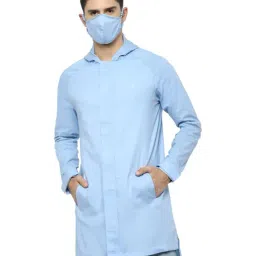 Allen Solly Sky Blue Regular Fit Hooded Jacket With Mask-34