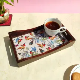 Crayton Multicolour Teak Wood Serving Tray - Set of 1-35