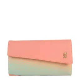 Baggit Lwxe Croft Pink & Blue Color Block Tri-Fold Wallet for Women-picture-17