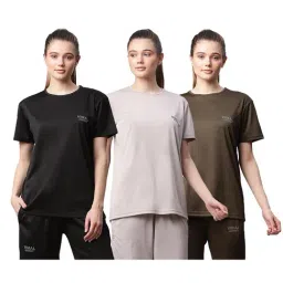 Vimal Jonney Multicolor Logo Sports T-shirt (Pack of 3)-70