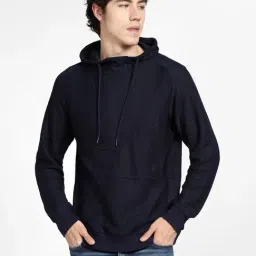 Jack & Jones Navy Full Sleeves Hooded Sweatshirt-31