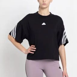 adidas Black Cotton Striped Sports T-Shirt-image-39