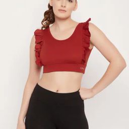 Clovia Maroon Sports Bra-image-93
