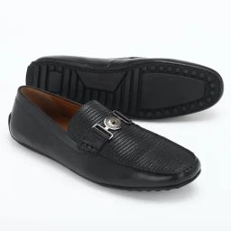 Louis Philippe Men's Black Casual Loafers-picture-8