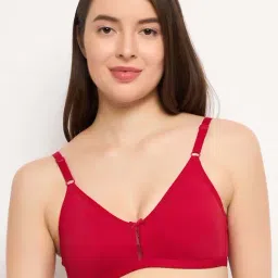 Clovia Red Solid Plunge Bra-18