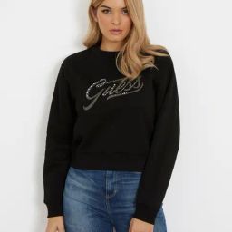 Guess Black Print Full Sleeves Sweatshirt-image-8