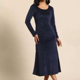 Qurvii Blue Casual Dress-image-21