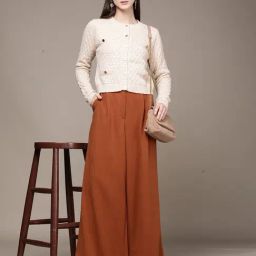 Label Ritu Kumar Ecru Acrylic Solid Cardigan-picture-16