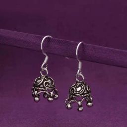 Kai Jewel Sterling Silver Exquisite Dome Jhumki Earrings for Women-image-51