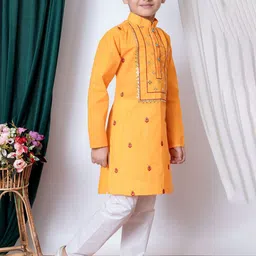 NFC CREATION Boys Embroidered Regular Kurta with Pyjamas image 3