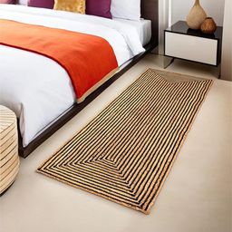 Kuber Industries Brown & Black Anti Slip Jute Bed Runner-19
