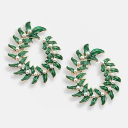 Sohi Gold Plated Party Designer Stone Drop Earrings-12