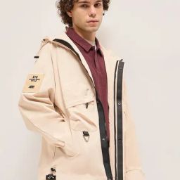 The Bear House Beige Polyester Regular Fit Solid Casual Jacket-image-89