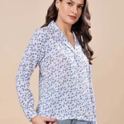 Cation White Cotton Printed Shirt-image-70