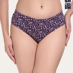 CANNY FIT Women Pack Of 3 Printed Pure Cotton Low-Rise Hipster Briefs-26