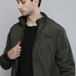 The Indian Garage Co Men Green Bomber Jacket-image-10