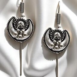 OOMPH Silver Moon Ear Cuff Earrings-27