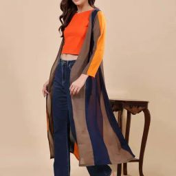 Cation Multicolored Color-Block Shrug image 4