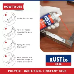 POLYFIX RUSTIX Multipurpose Rust Remover Aerosol Spray 150 ml for Door Hinges Windows (Pack of 2) image 3