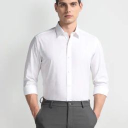 arrow new york Arrow Newyork White Cotton Slim Fit Checks Shirt-picture-45
