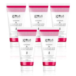 Globus Naturals Glycolic & 1 % Salicylic Acid Herbal Face Pack - Pack of 5-11