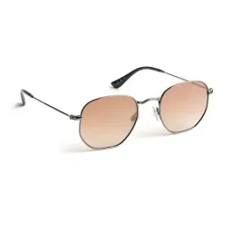 Opium Brown UV Protection Hexagon Unisex Sunglasses-image-37
