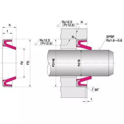 NOK 140x160 mm DWIR Type Polyurethene Rubber Reciprocating Dust Seal, DWIR 140 160 10 13.3-picture-0
