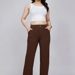 NU CLOTHS Women Relaxed Straight Leg High-Rise Trousers-picture-10
