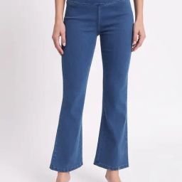 Angelfab Blue Denim Flared Fit Jeggings-image-3