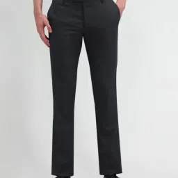 Arrow Navy Slim Fit Texture Trousers-picture-30